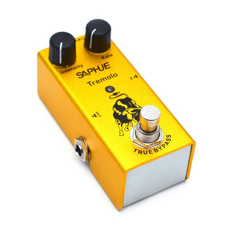 SAPHUE Guitar Tremolo Effects Pedal Intensity/Rate Knob Effect Pedals with Steel Metal Shell Mini Single Type Dc 9V with True Bypass Switch for Multi Electric Guitar Kit - Image 1